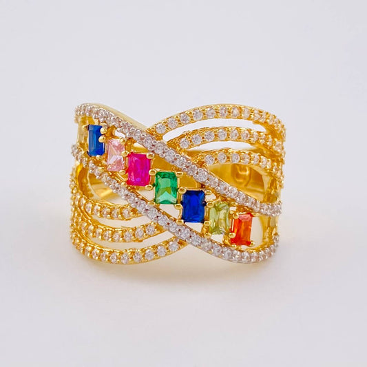 Anillo Olas Perpendiculares  7.05 g / T7 1/2 Oro Amarillo 18K