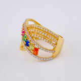 Anillo Olas Perpendiculares  7.05 g / T7 1/2 Oro Amarillo 18K