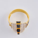 Anillo Gladiador  10.25 g / T12 Dos Oros Amarillo Blanco 18K