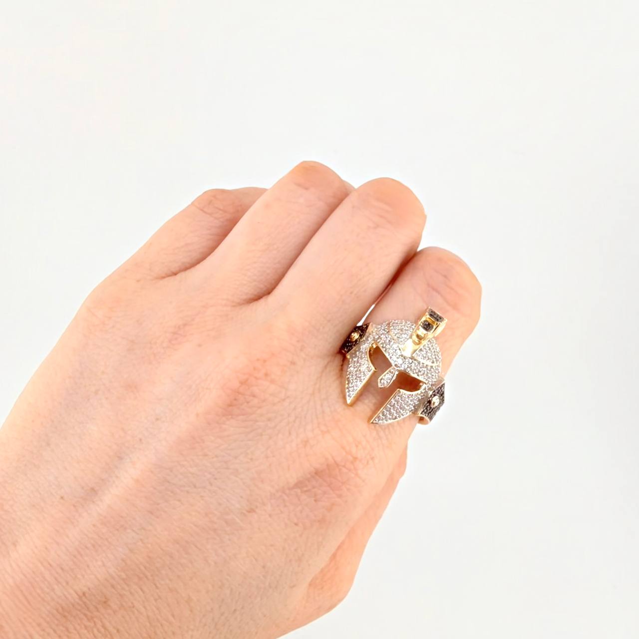 Anillo Gladiador  10.25 g / T12 Dos Oros Amarillo Blanco 18K