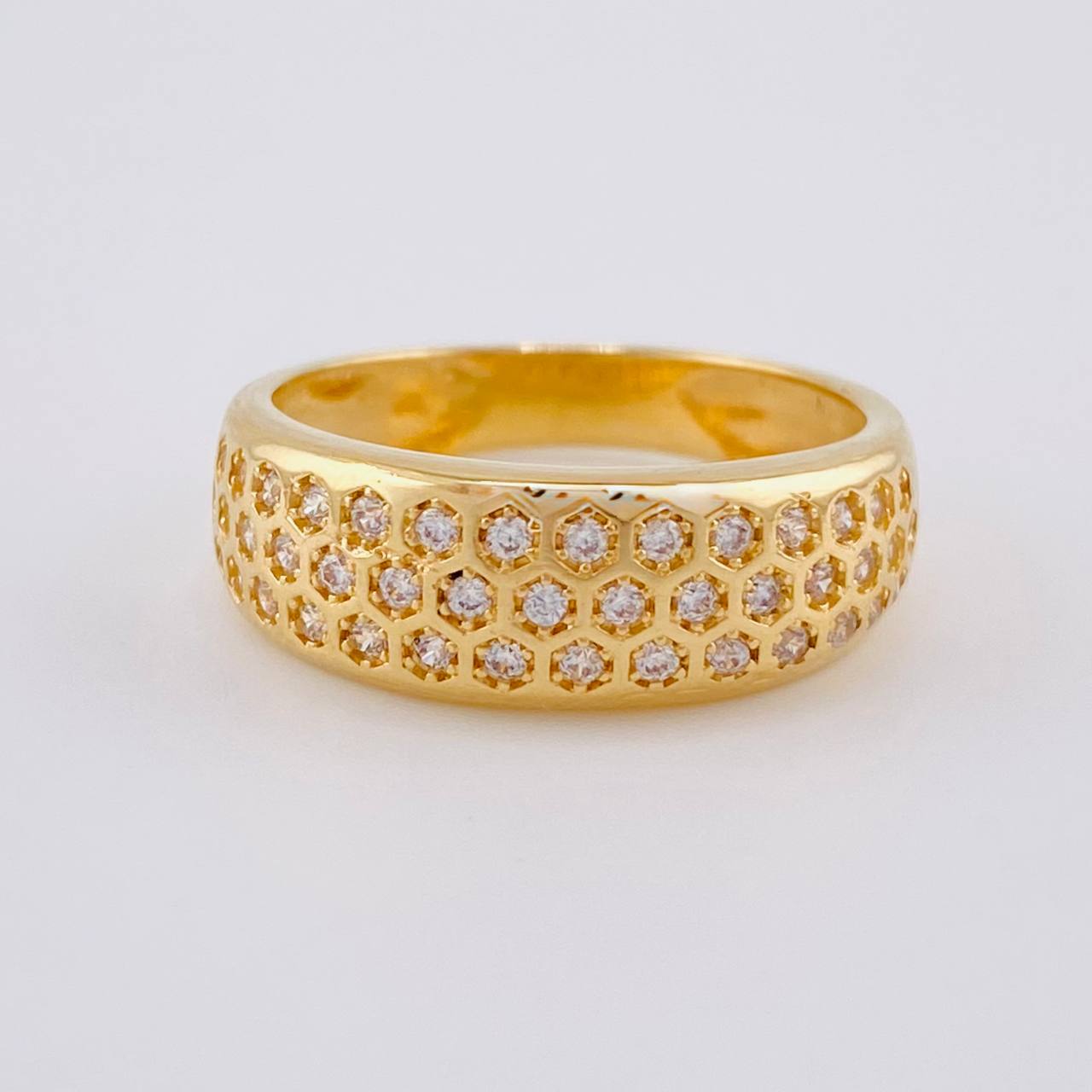 Anillo Hexagono Real  5.1 g / T7 3/4 Oro Amarillo 18K