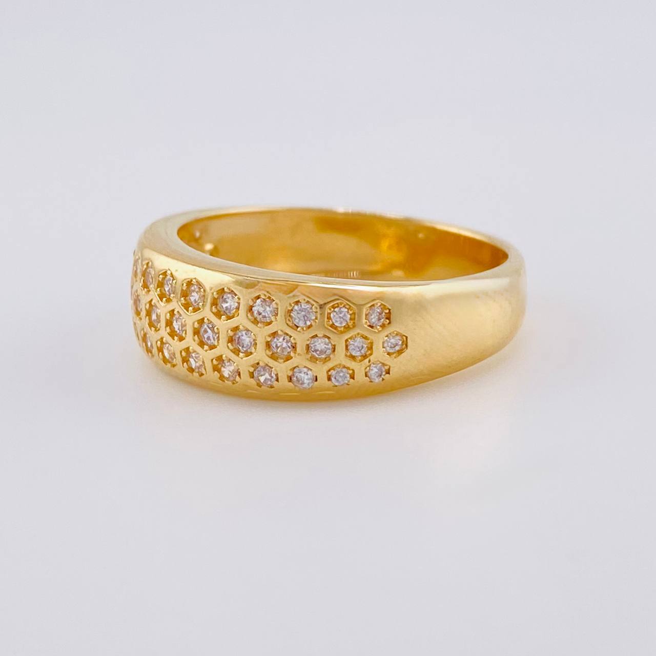 Anillo Hexagono Real  5.1 g / T7 3/4 Oro Amarillo 18K