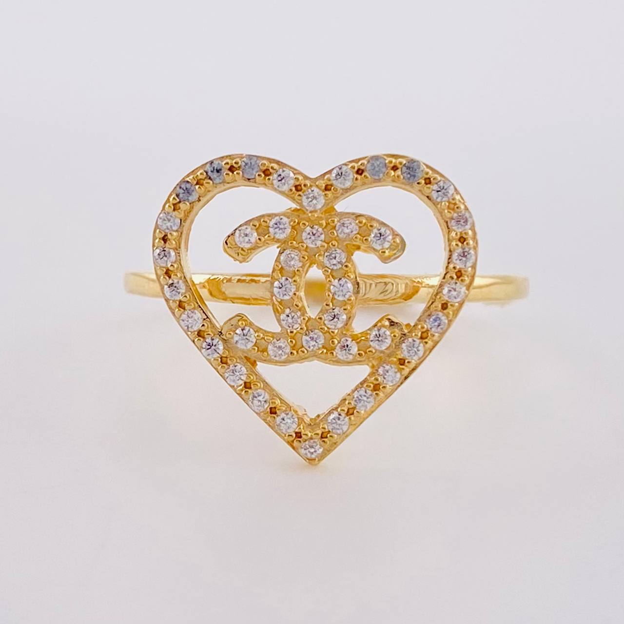 Anillo Corazon Ola Cruzada  2.6 g / T7 1/4 Oro Amarillo 18K
