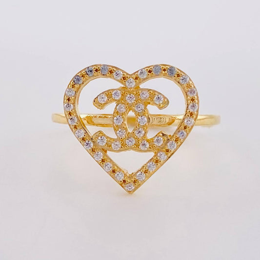 Anillo Corazon Ola Cruzada  2.6 g / T7 1/4 Oro Amarillo 18K