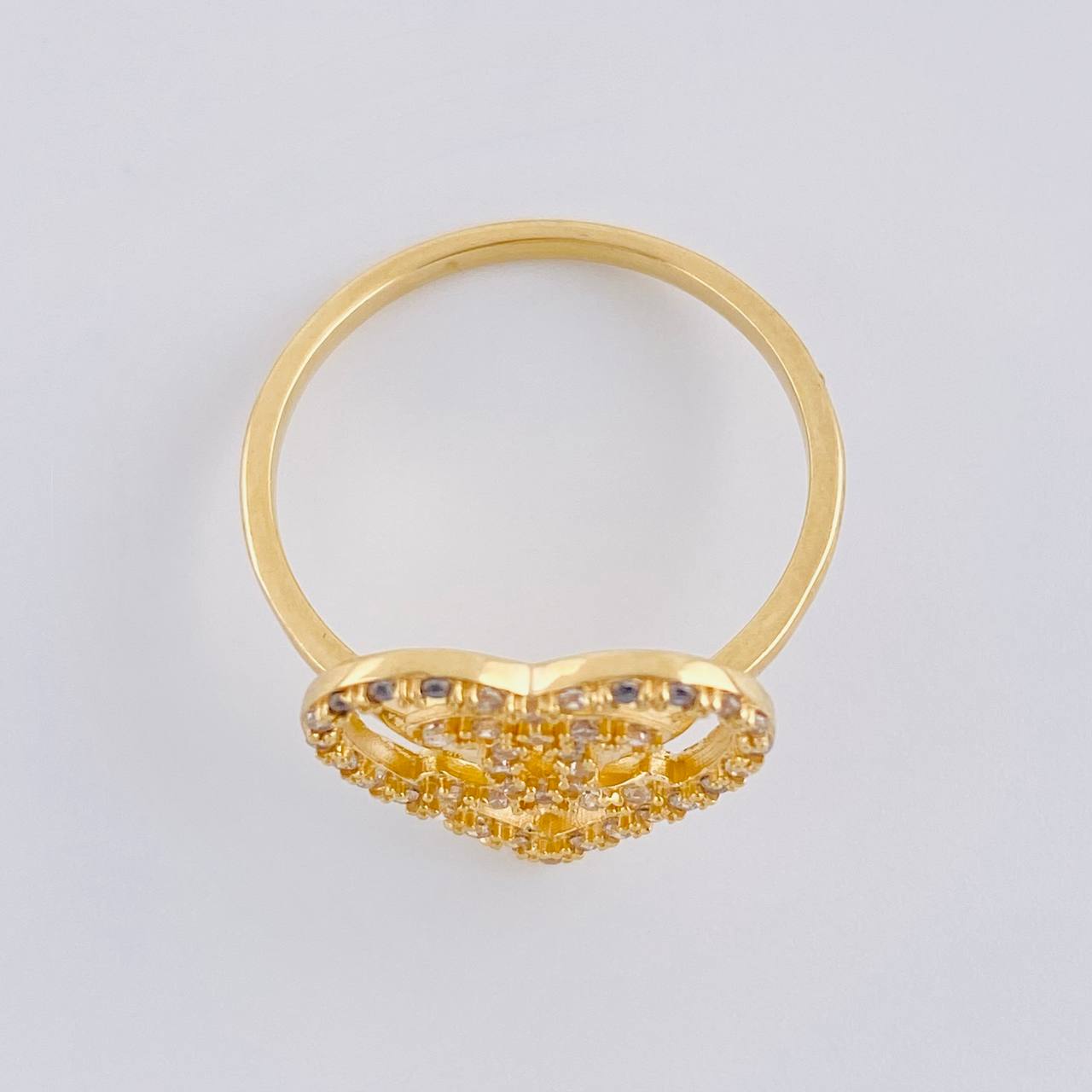 Anillo Corazon Ola Cruzada  2.6 g / T7 1/4 Oro Amarillo 18K