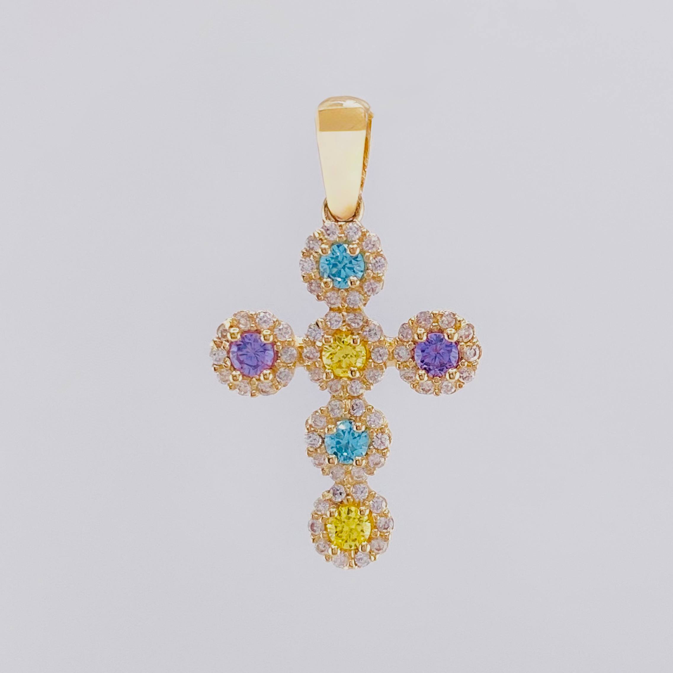 Dije Cruz Tupida 2.2gr / 2.8cm / Oro Amarillo 18K *