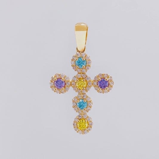 Dije Cruz Tupida 2.2gr / 2.8cm / Oro Amarillo 18K *