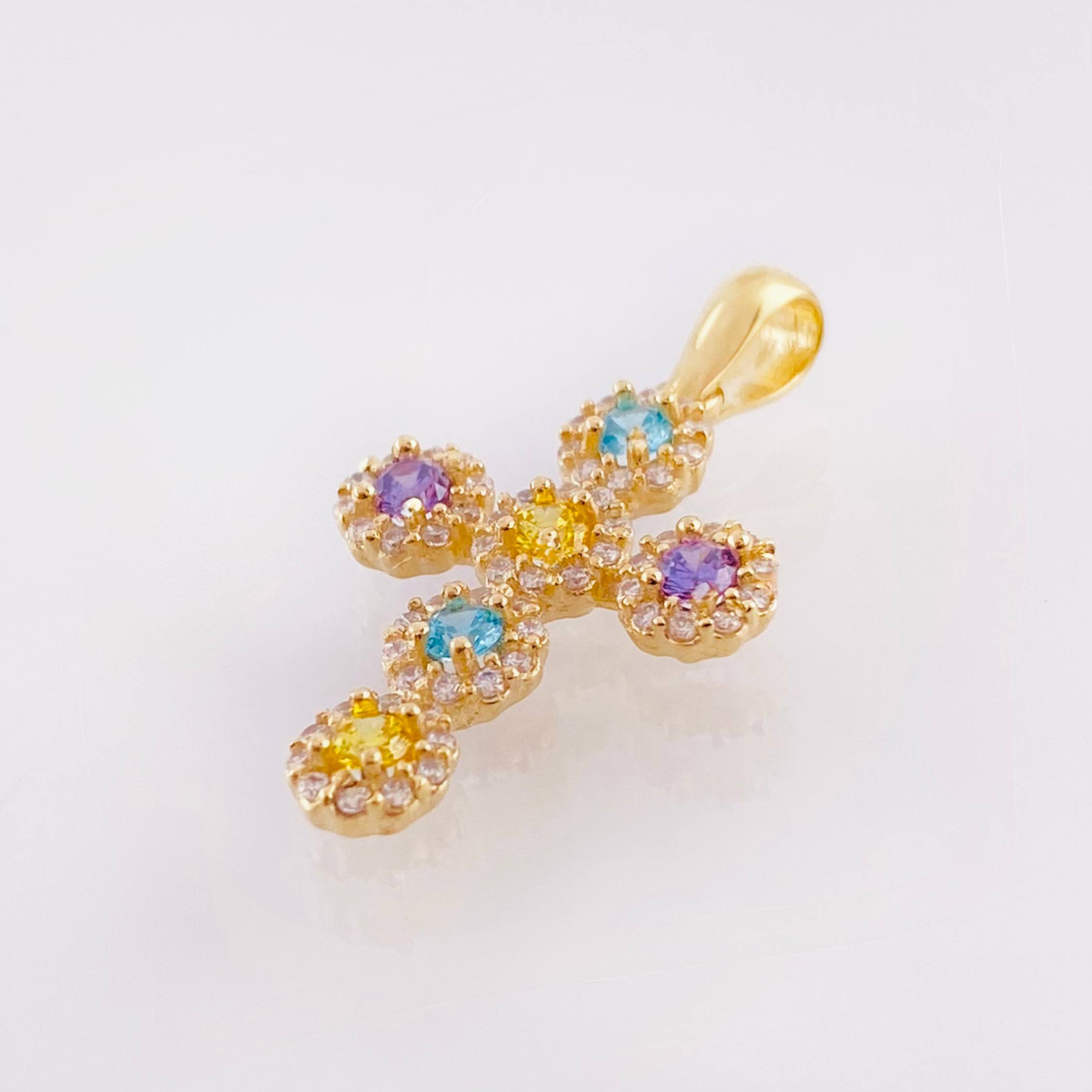 Dije Cruz Tupida 2.2gr / 2.8cm / Oro Amarillo 18K *