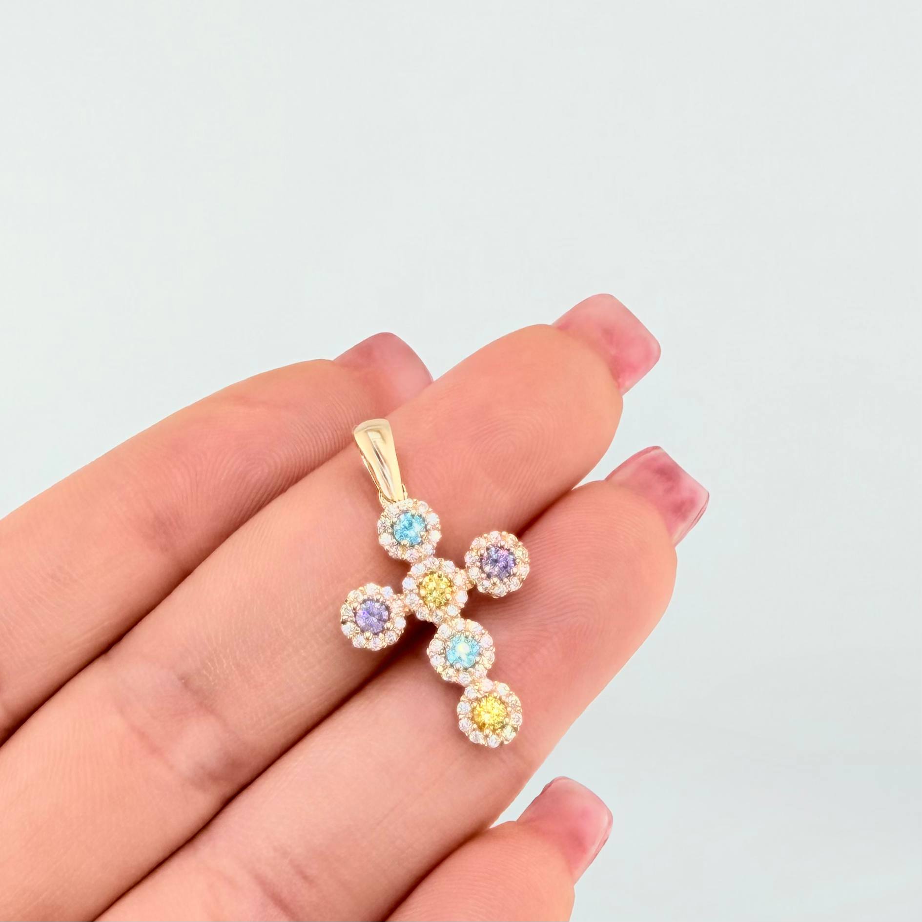 Dije Cruz Tupida 2.2gr / 2.8cm / Oro Amarillo 18K *