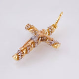 Dije Cruz Cristo Brioche 2.05gr / 3cm / Tres Oros 18K *