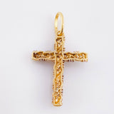 Dije Cruz Cristo Brioche 1.95gr / 3cm / Tres Oros 18K