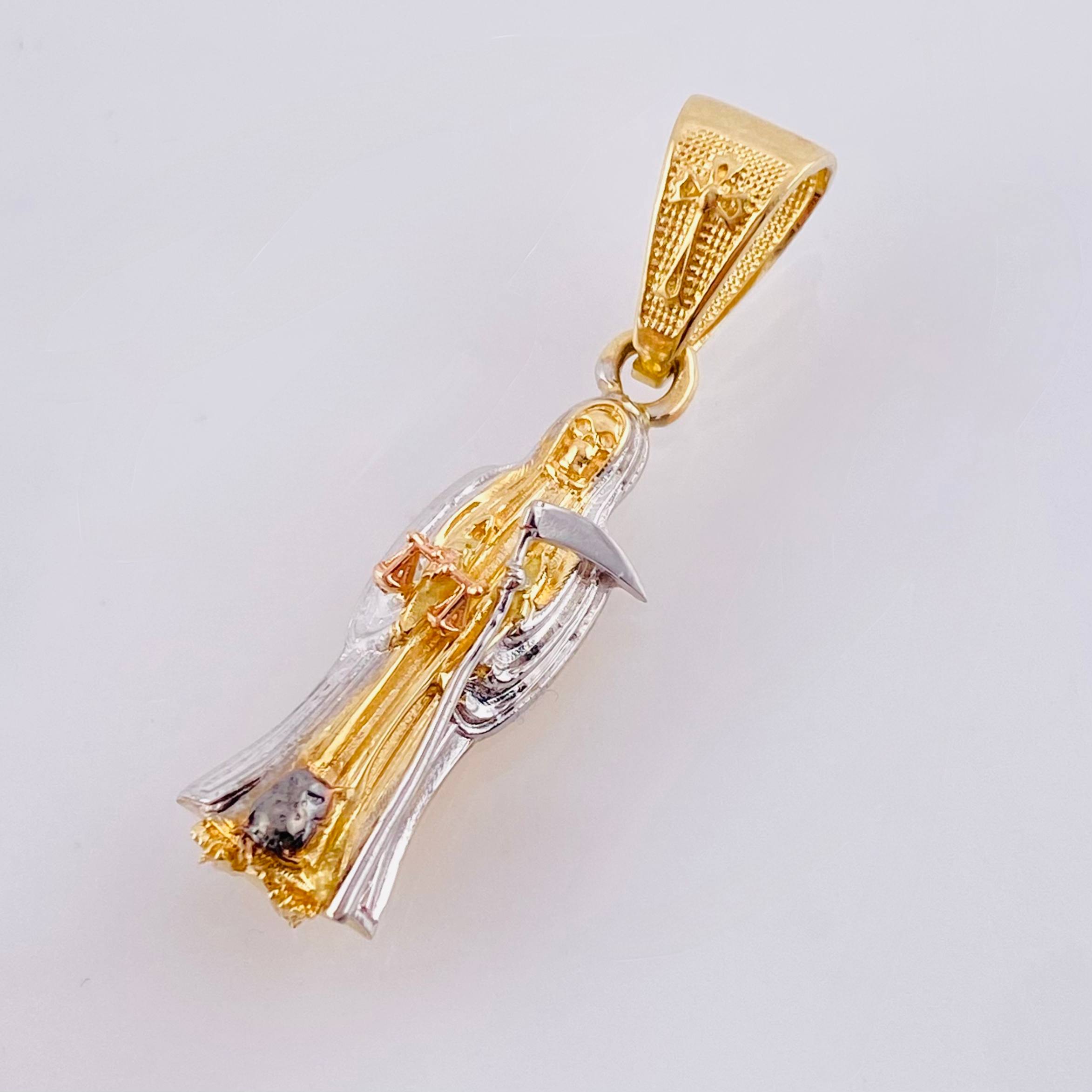 Dije Santa Muerte 2.5gr / 3cm / Tres Oros 18K *