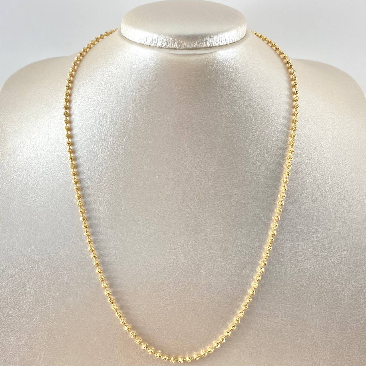 Cadena Militar 14.35gr / 50cm / 3mm Diamantada Oro Amarillo +3 18K