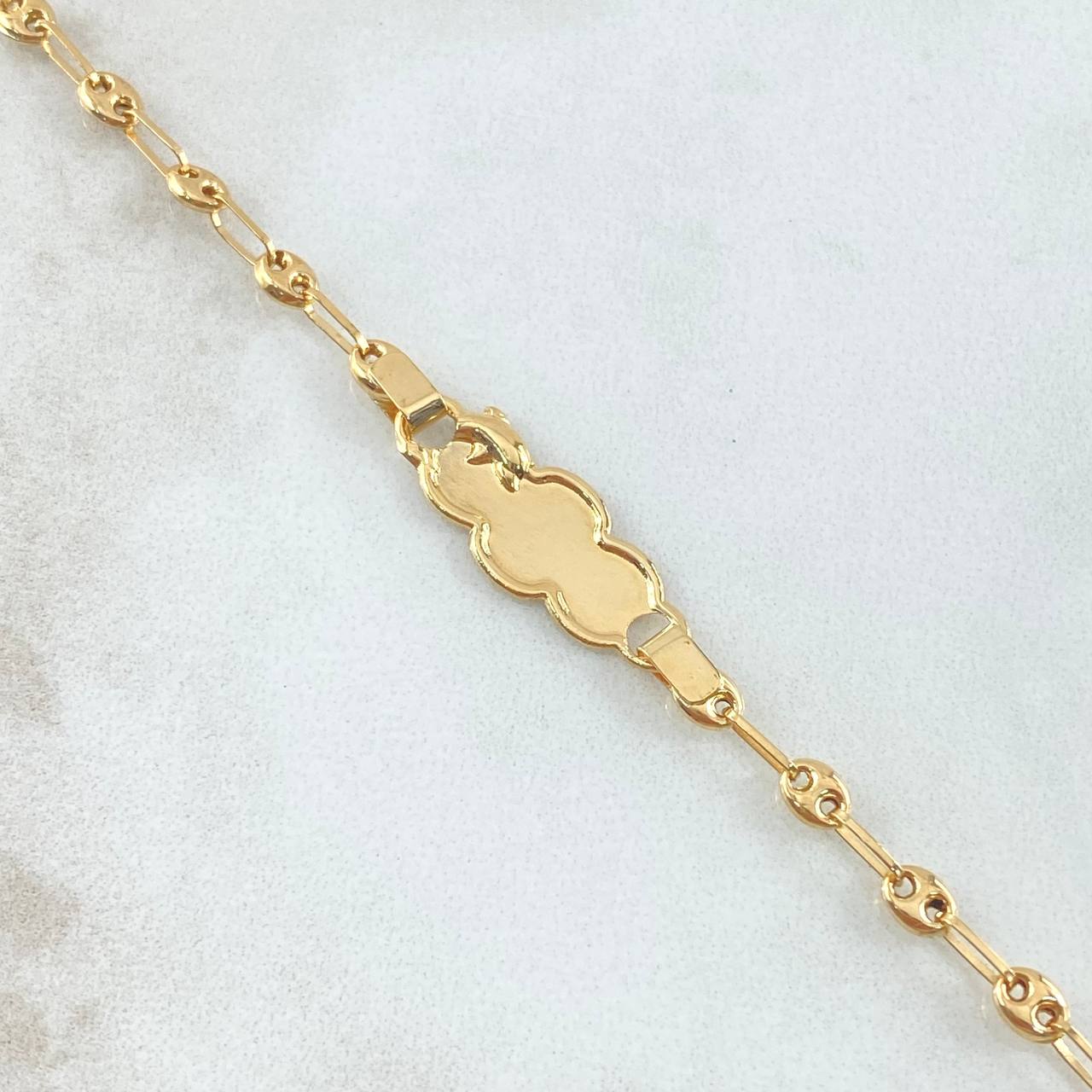 Pulso Bebé GC Nube Bordeado Delfin 2.1gr / 3.2cm-14cm / Oro Amarillo 18K