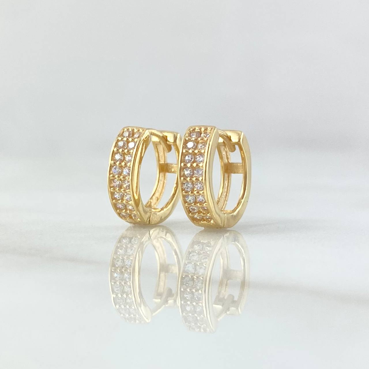 Candongas Doble Carril 2gr / 1cm / Oro Amarillo 18K