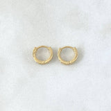 Candongas Carril 1.4gr / 0.9cm / Circones Blancos Oro Amarillo 18K ©