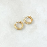 Candongas Carril 1.35gr / 0.9cm / Circones Blancos Oro Amarillo 18K ©