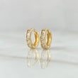 Candongas Carril 1.4gr / 0.9cm / Circones Blancos Oro Amarillo 18K ©