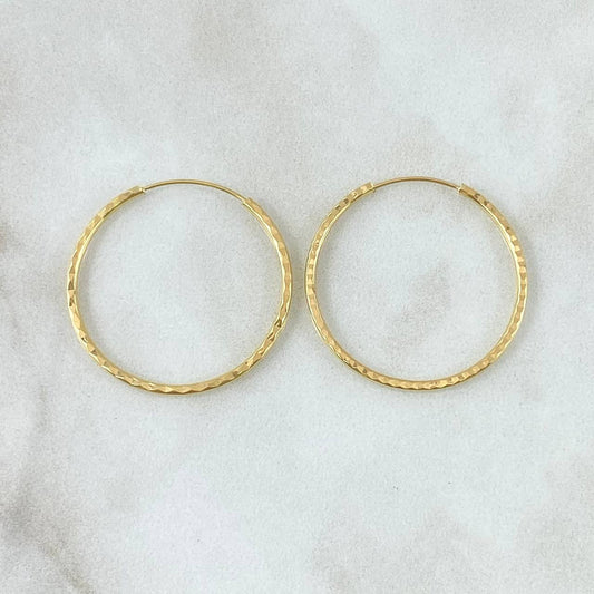 Candongas Aro Rayado 1.7gr / 3cm / Oro Amarillo 18K
