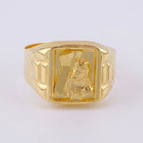 Anillo Sello Jesuscrito 3.35g / T9 Oro Amarillo 18K