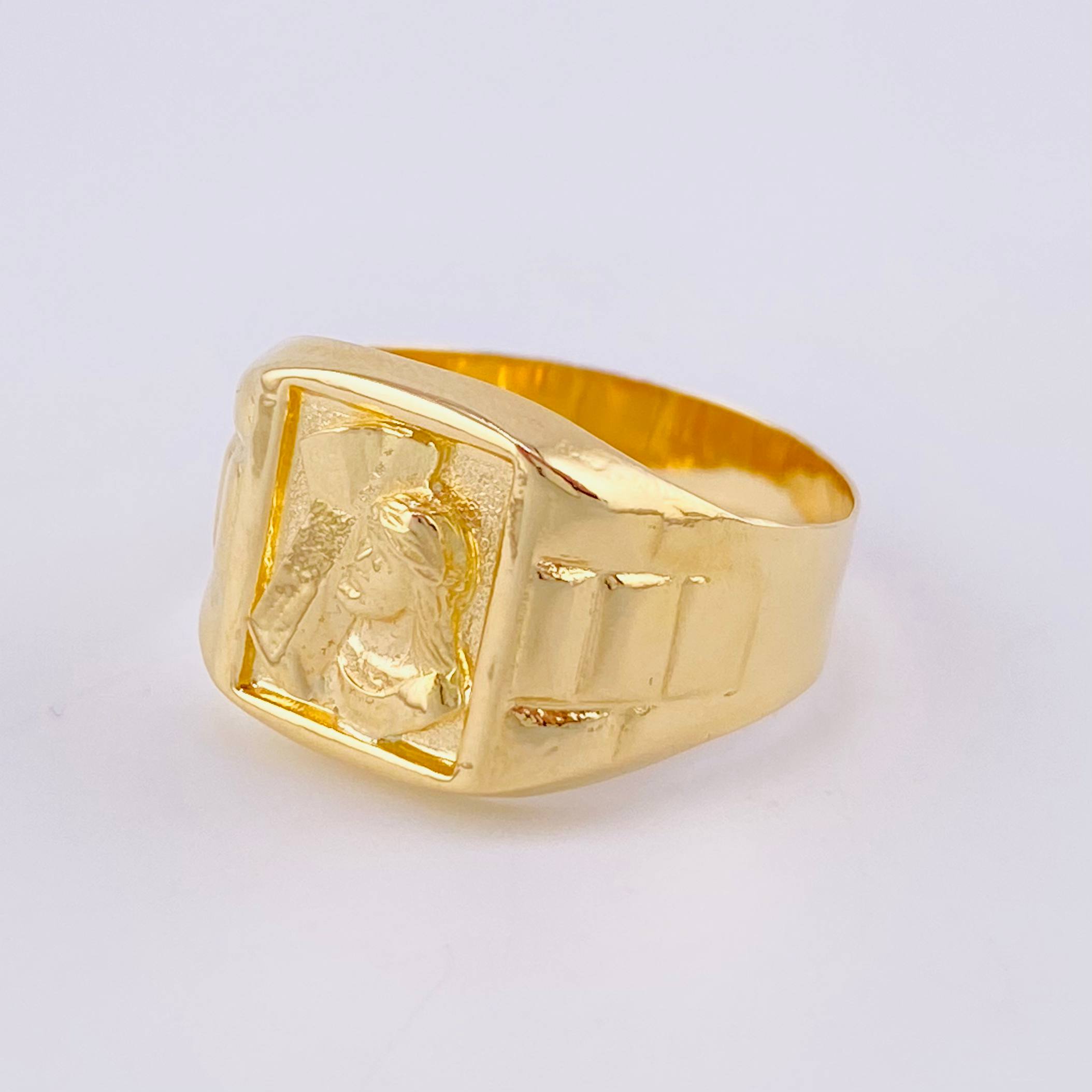 Anillo Sello Jesucristo 3.35g / T11 1/4 Oro Amarillo 18K