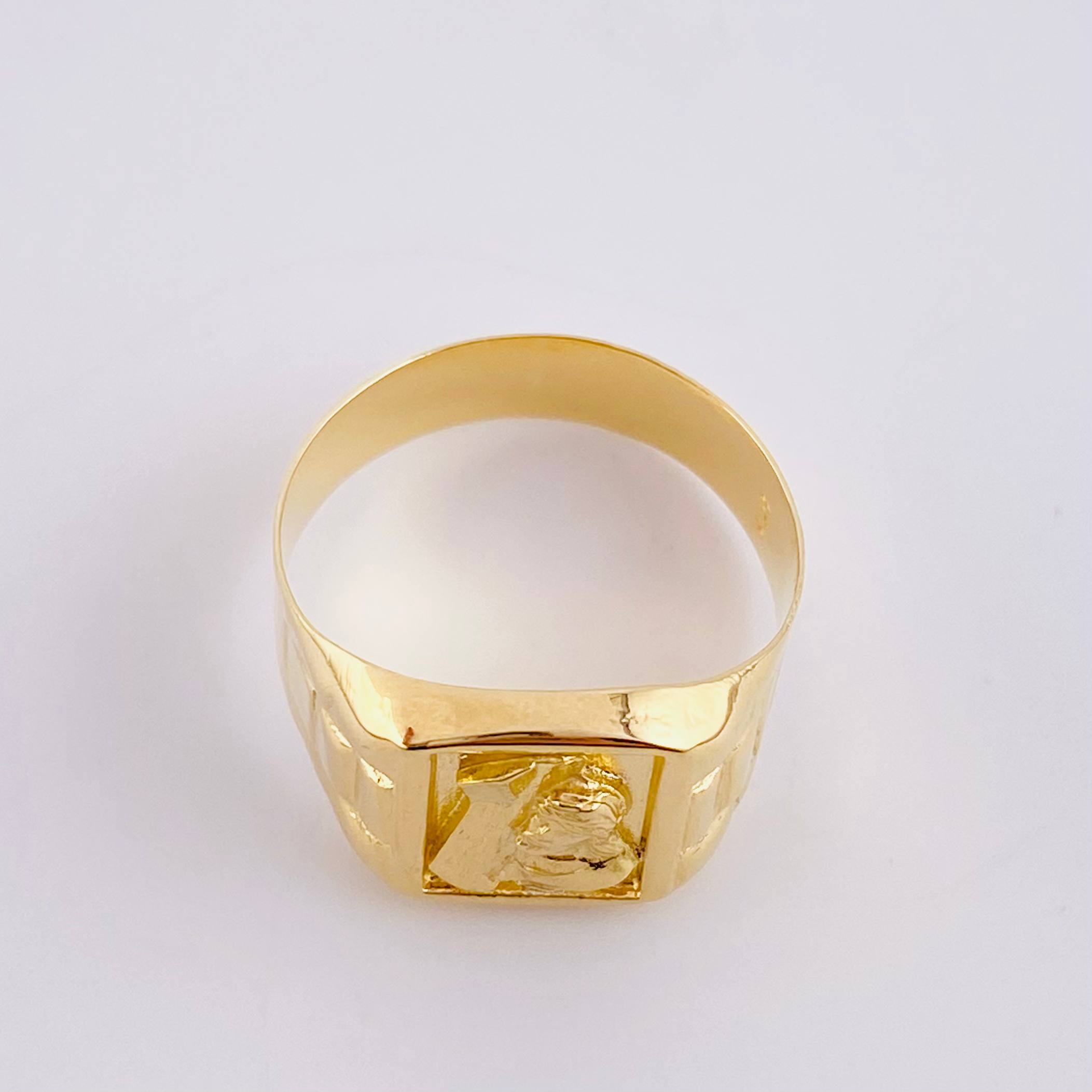 Anillo Sello Jesuscrito 3.35g / T9 Oro Amarillo 18K