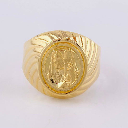 Anillo Sello Jesucristo 3.9g / T10 Oro Amarillo 18K