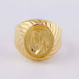 Anillo Sello Jesucristo 3.9g / T10 Oro Amarillo 18K