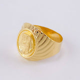 Anillo Sello Jesucristo 3.9g / T10 Oro Amarillo 18K