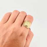 Anillo Sello Jesucristo 3.9g / T10 3/4 Oro Amarillo 18K