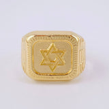 Anillo Sello Estrella de David 3.45g / T9 3/4 Oro Amarillo 18K