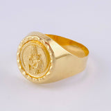 Anillo Bordeado Virgen del Carmen 3.75g / T8 3/4 Oro Amarillo 18K