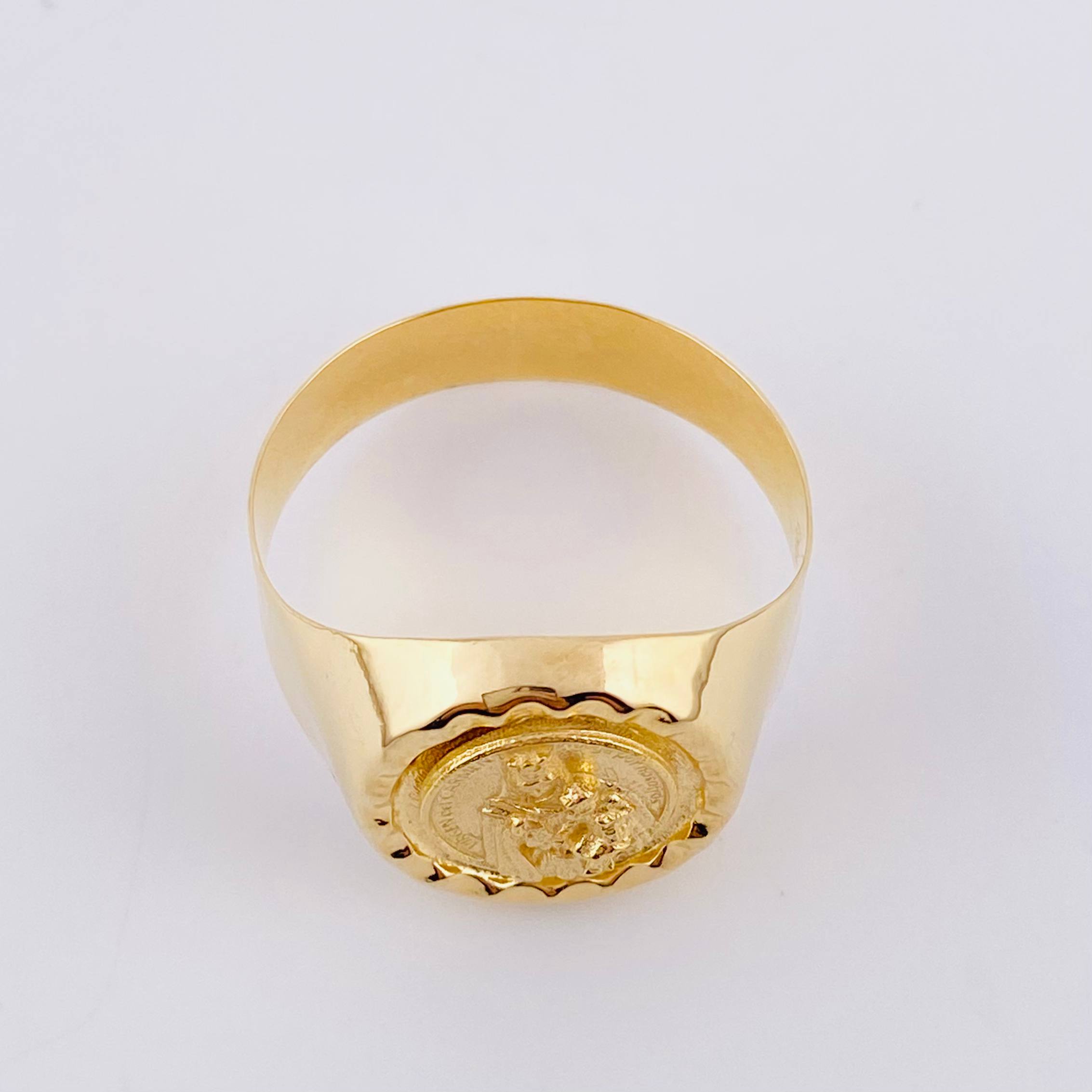 Anillo Bordeado Virgen del Carmen 3.75g / T8 3/4 Oro Amarillo 18K