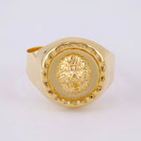 Anillo Sello Bordeado Leon 3.8g / T10 1/4 Oro Amarillo 18K