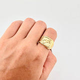 Anillo Sello Dios 3.55g / T10 1/2 Oro Amarillo 18K
