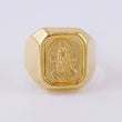 Anillo Sello Cristo Destellos 3.85g / T8 1/2 Oro Amarillo 18K