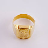 Anillo Sello Cristo Destellos 3.85g / T8 1/2 Oro Amarillo 18K