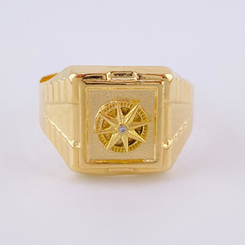 Anillo Sello Estrella Cardinal 3.2g / T10 1/4 Oro Amarillo 18K