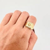Anillo Sello Estrella Cardinal 3.2g / T10 1/4 Oro Amarillo 18K