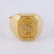 Anillo Sello Signo Pesos 3.8g / T9 Oro Amarillo 18K
