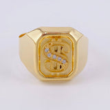 Anillo Sello Signo Pesos 3.8g / T9 Oro Amarillo 18K