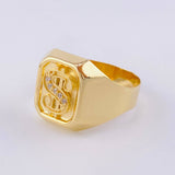 Anillo Sello Signo Pesos 3.8g / T9 Oro Amarillo 18K