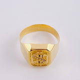Anillo Sello Signo Pesos 3.95g / T10 3/4 Oro Amarillo 18K