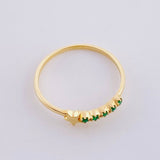 Anillo Carril Estrella Esmeraldas 5pts 1.15g / T7 Oro Amarillo 18K
