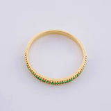 Anillo Carril Tupido Esmeraldas 17pts 1.5g / T6 1/2 Oro Amarillo 18K
