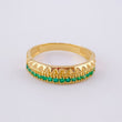 Anillo Doble Carril Triangular Esmeraldas 15pts 2.95g / T5 3/4 Oro Amarillo 18K