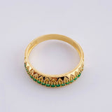 Anillo Doble Carril Triangular Esmeraldas 15pts 2.95g / T5 3/4 Oro Amarillo 18K