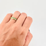 Anillo Doble Carril Triangular Esmeraldas 15pts 2.95g / T5 3/4 Oro Amarillo 18K