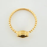 Anillo Trebol Onix Burbuja 2.05g / T6 1/2 Oro Amarillo 18K