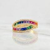 Anillo Carril Cruzados 4.45g / T7 Oro Amarillo 18K